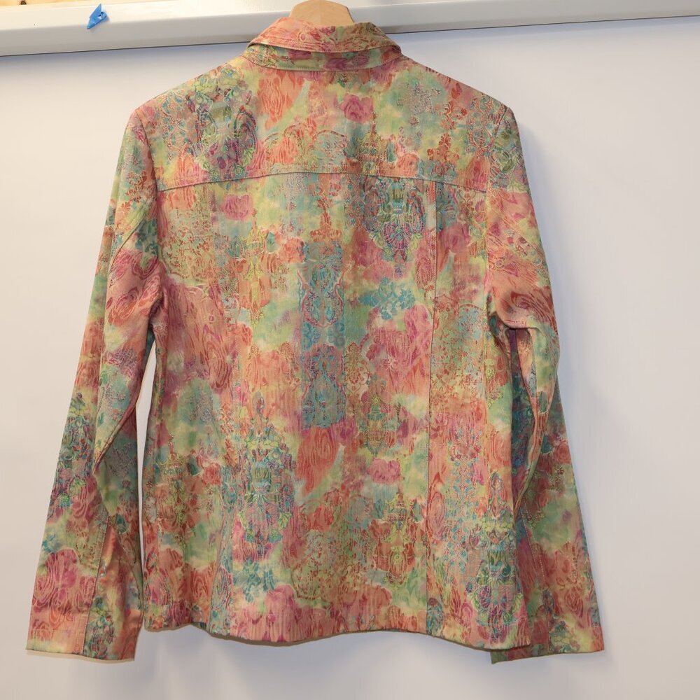 VTG Christopher & Banks Multicolor Blazer/Jacket Sz M Womens Button Up - Picture 2 of 16